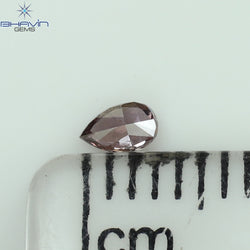0.08 CT Pear Shape Natural Diamond Pink Color SI1 Clarity (3.50 MM)