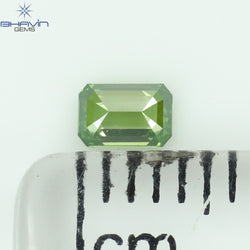 0.14 CT Emerald Shape Natural Diamond Green Color VS1 Clarity (3.70 MM)