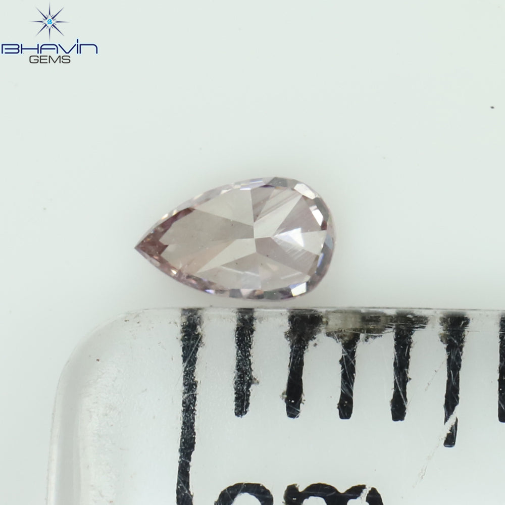 0.11 CT Pear Shape Natural Diamond Pink Color VS2 Clarity (3.90 MM)