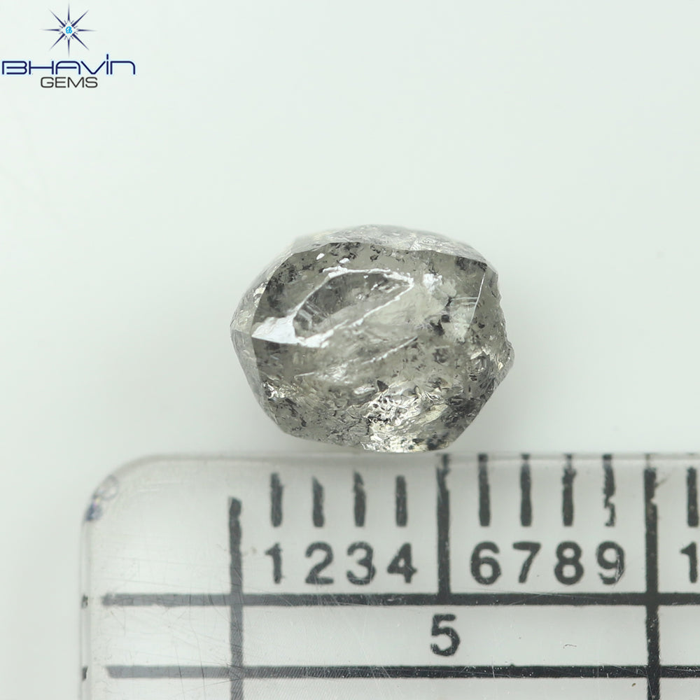 1.52 CT Rough Shape Natural Diamond Salt And Pepper Color (4.87 MM)