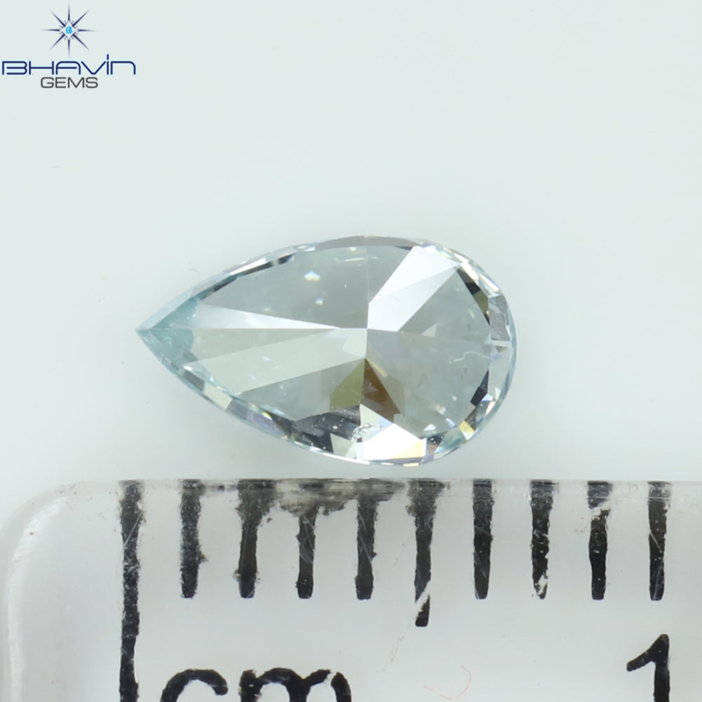 0.46 CT Pear Shape Natural Diamond Blue Color VS1 Clarity (6.58 MM)