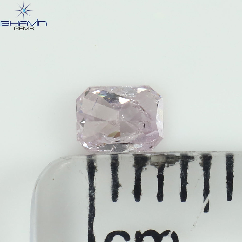 0.20 CT Radiant Shape Natural Diamond Pink Color I2 Clarity (3.76 MM)