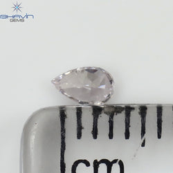 0.11 CT Pear Shape Natural Diamond Pink Color SI1 Clarity (3.76 MM)
