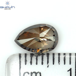 1.09 CT Pear Shape Natural Diamond Brown Color I2 Clarity (7.94 MM)