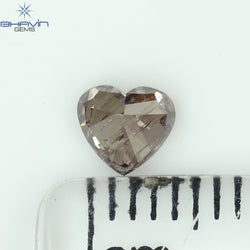 0.39 CT Heart Shape Natural Diamond Pink Color I2 Clarity (4.33 MM)