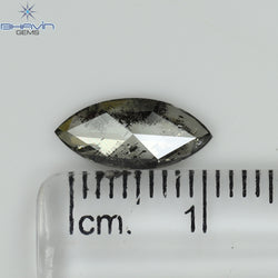 1.14 CT Marquise Shape Natural Loose Diamond Black (Salt And pepper) Color I3 Clarity (11.92 MM)