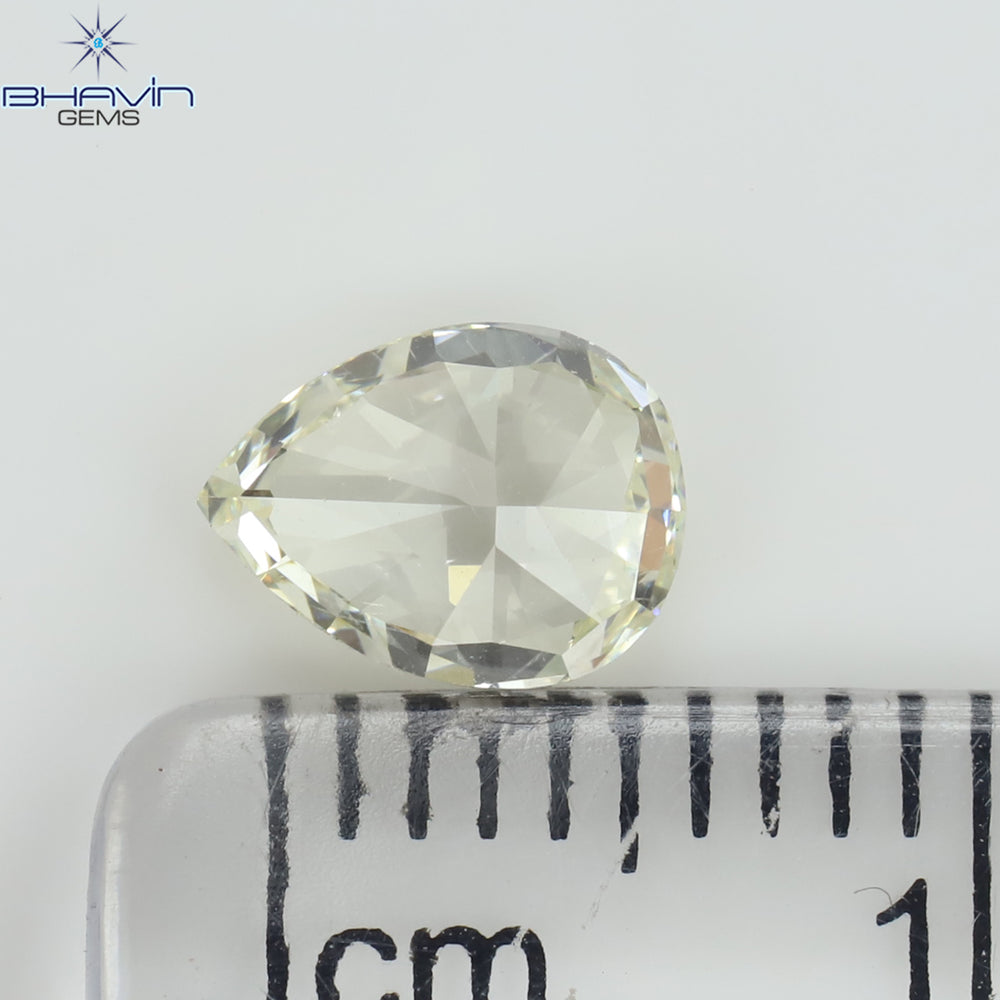 0.83 CT Pear Shape Natural Diamond Yellow Color VS2 Clarity (6.93 MM)
