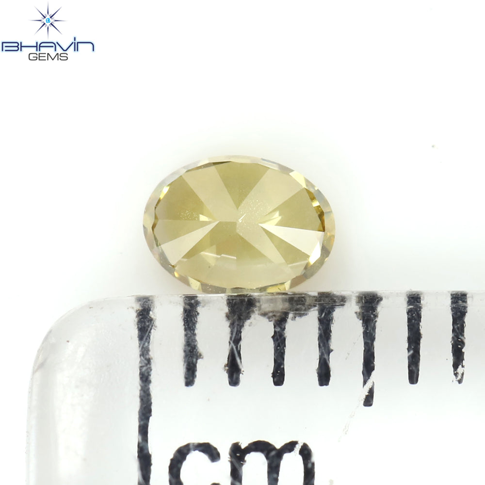 0.24 CT Oval Shape Natural Diamond Green(Chameleon) Color SI1 Clarity (4.31 MM)