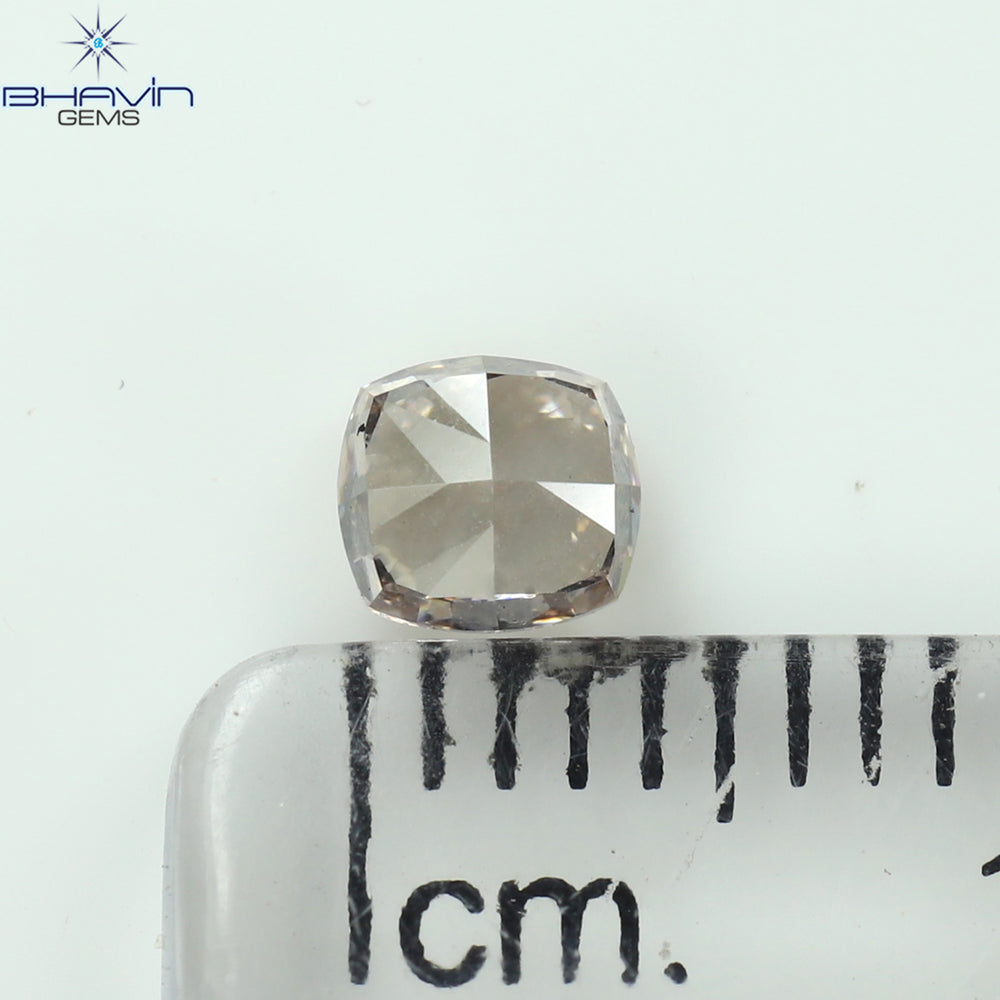 GIA Certified 0.43 CT Cushion Diamond Pink Brown Color Natural Loose Diamond SI1 Clarity (4.15 MM)