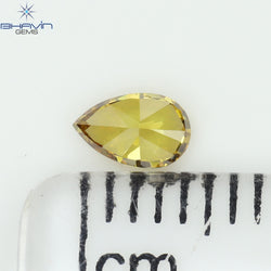 0.23 CT Pear Shape Natural Diamond Orange Color VS2 Clarity (4.82 MM)
