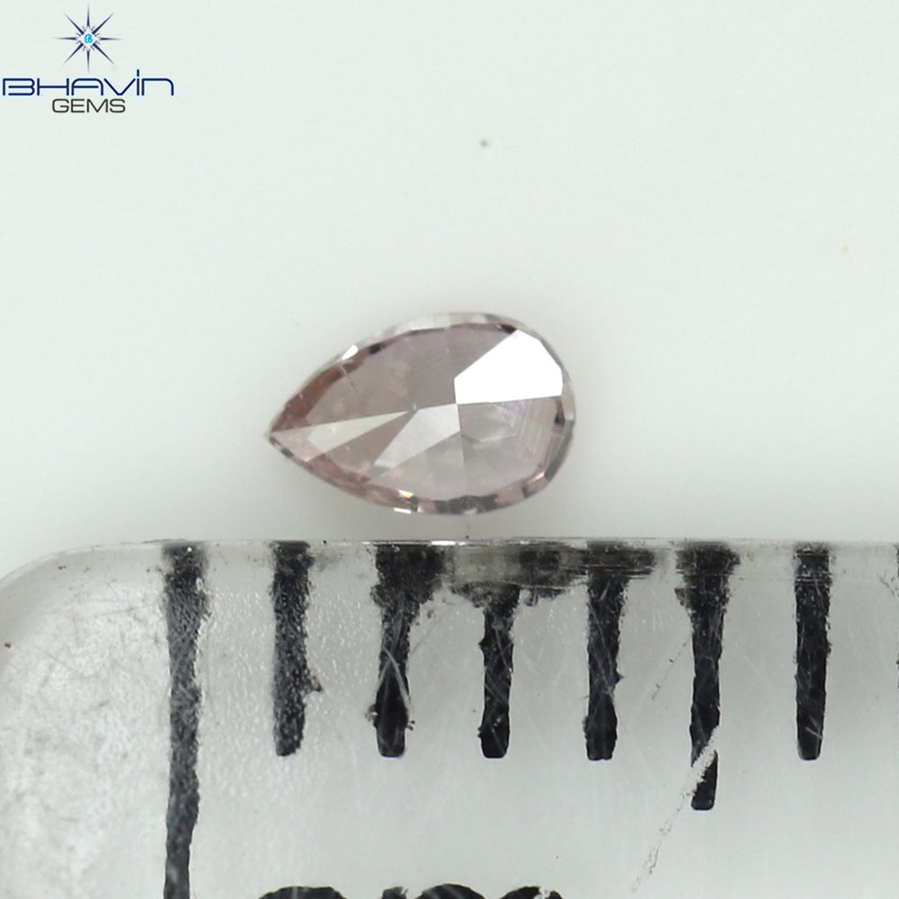 0.05 CT Pear Shape Natural Diamond Pink Color VS2 Clarity (3.02 MM)