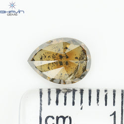1.25 CT Pear Shape Natural Diamond Brown Color I2 Clarity (7.80 MM)