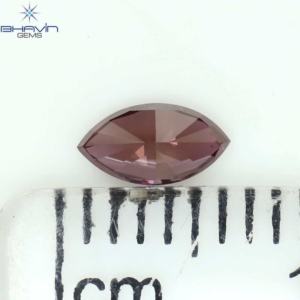 0.22 CT Marquise Shape Natural Diamond Pink Color VS2 Clarity (5.71 MM)