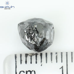 2.52 CT Rough Shape Natural Diamond black Color I3 Clarity (7.36 MM)