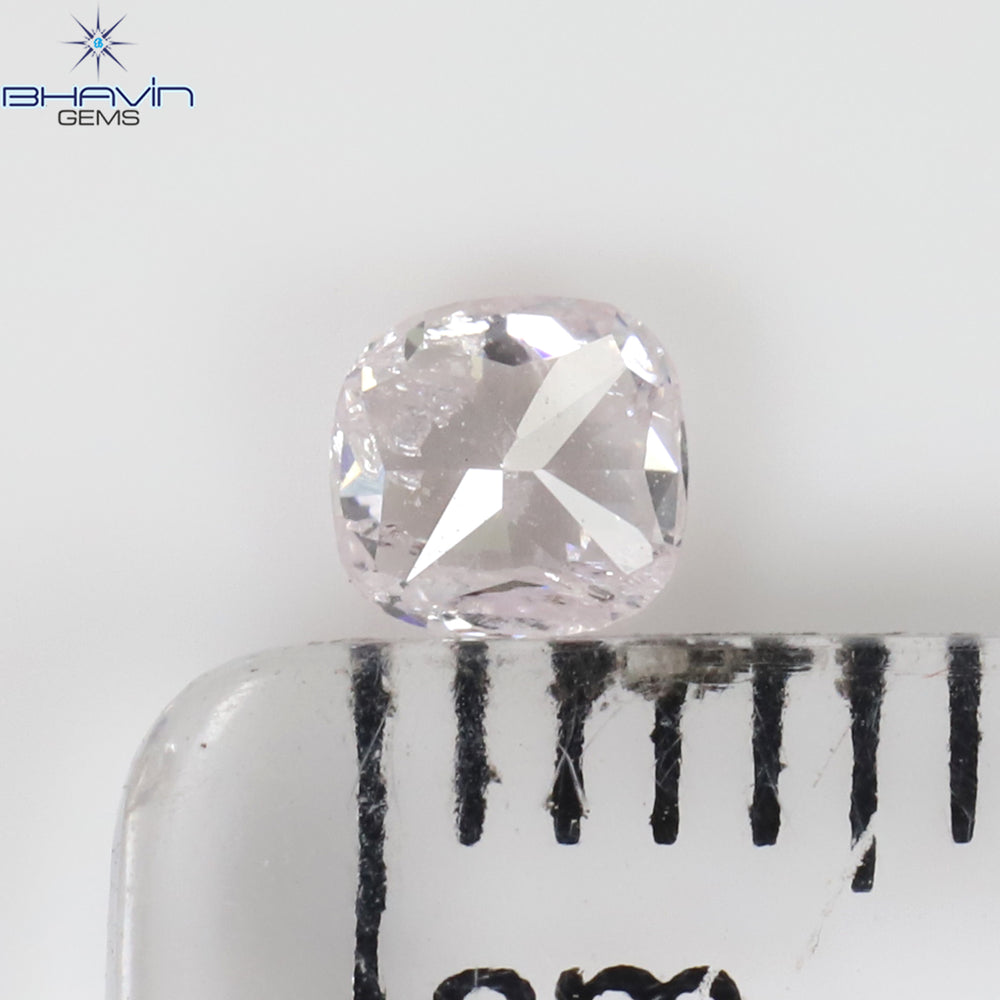 0.25 CT Cushion Shape Natural Diamond Pink Color I2 Clarity (3.70 MM)
