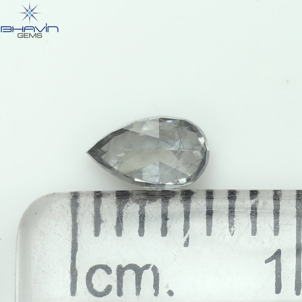0.32 CT Pear Shape Natural Diamond Bluish Grey Color SI2 Clarity (5.51 MM)