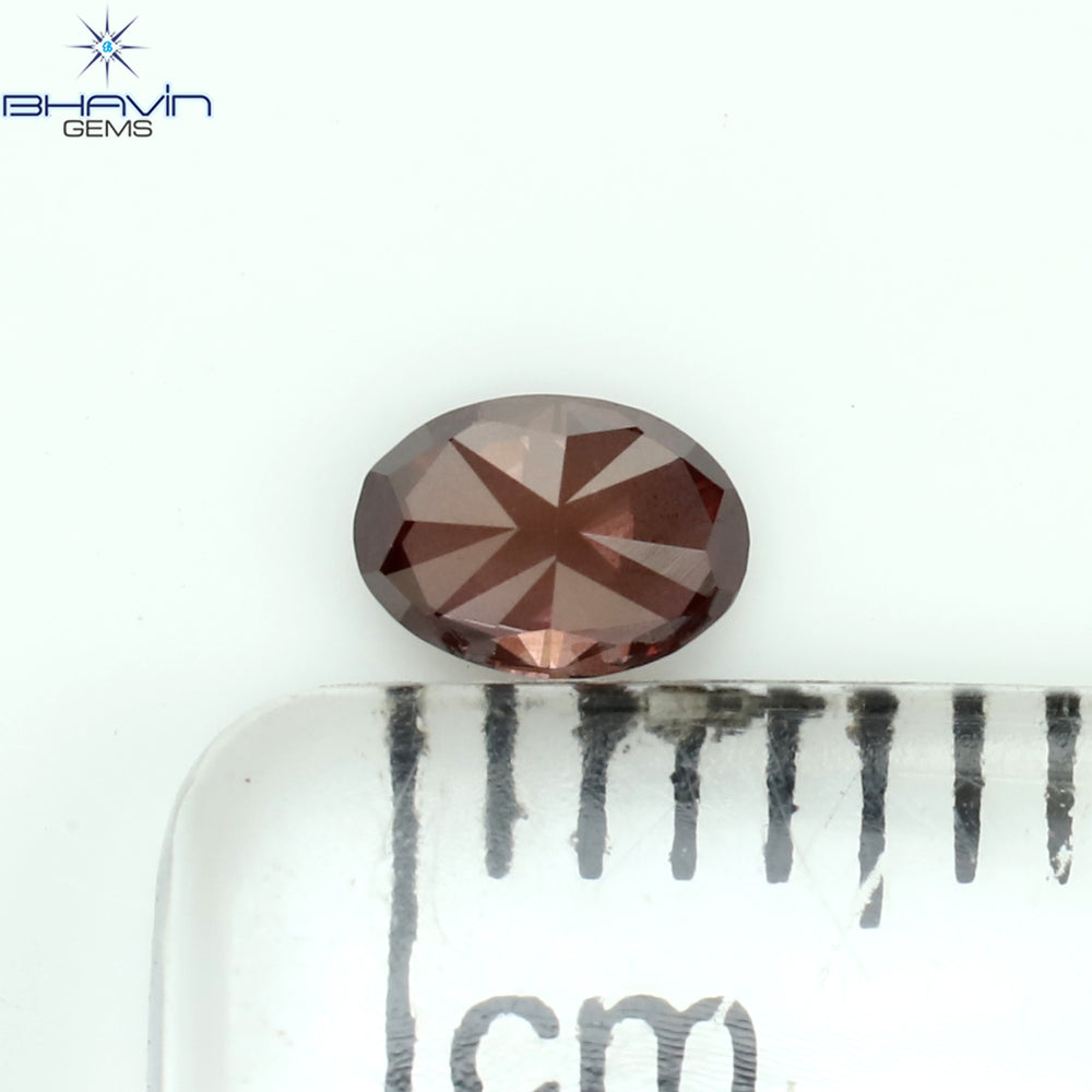 0.18 CT Oval Shape Natural Diamond Enhanced Pink Color SI1 Clarity (4.26 MM)