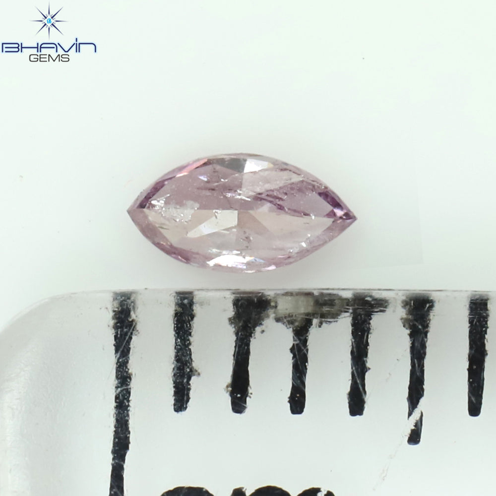 0.06 CT Marquise Shape Natural Loose Diamond Pink Color I2 Clarity (3.97 MM)