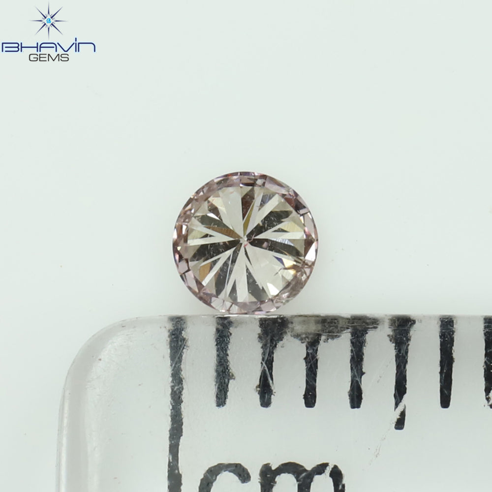 0.12 CT Round Shape Natural Diamond Pink Color SI1 Clarity (3.28 MM)