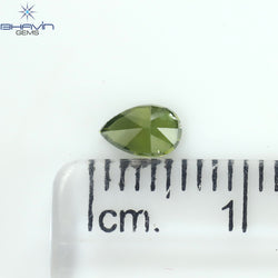 0.34 CT Pear Shape Natural Diamond Green Color SI2 Clarity (5.40 MM)