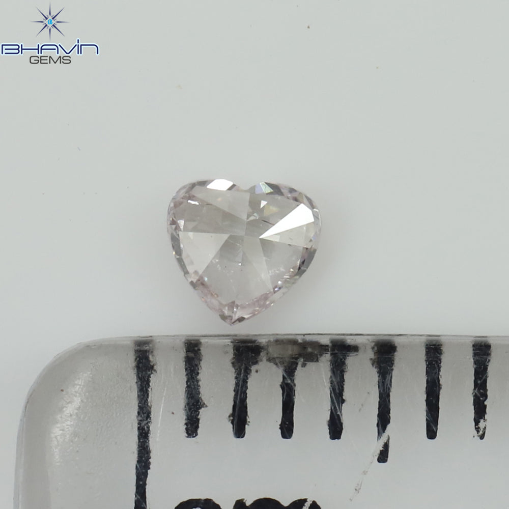 0.11 CT Heart Shape Natural Diamond Pink Color SI2 Clarity (3.00 MM)