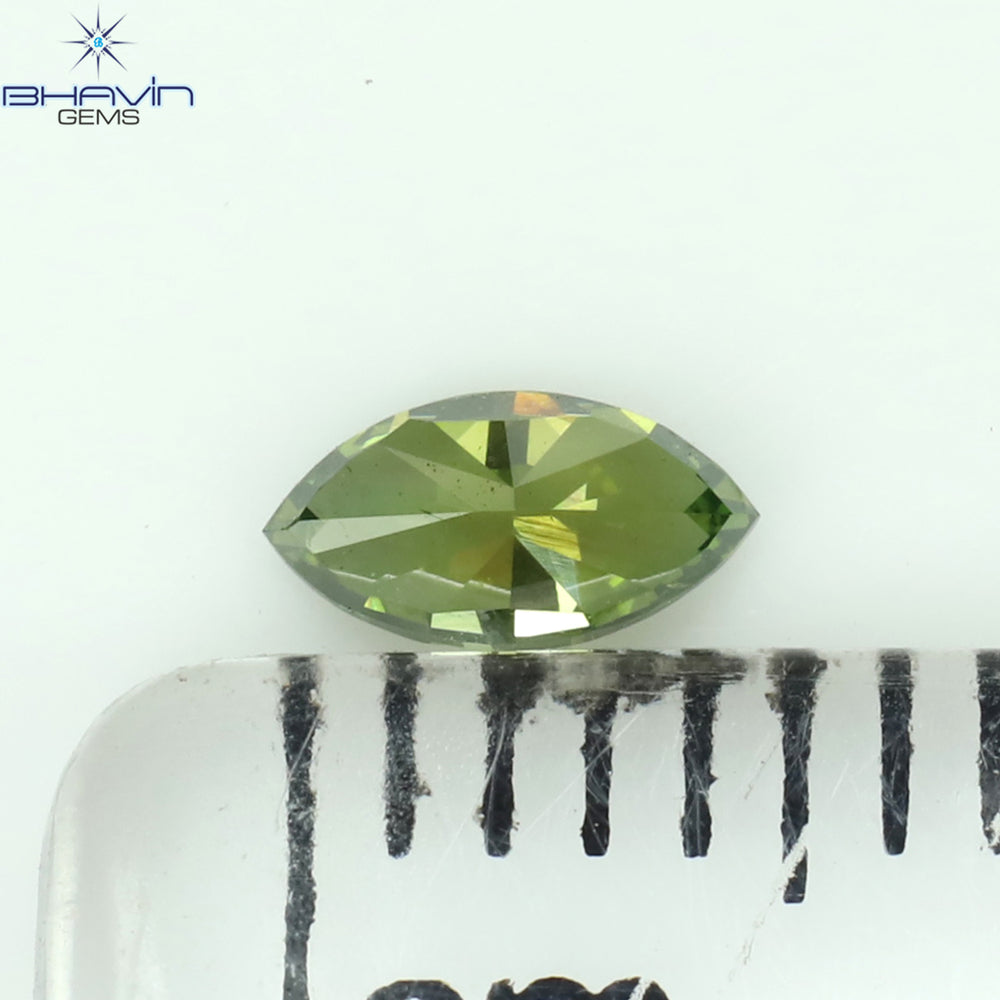 0.19 CT Marquise Shape Natural Diamond Green Color VS1 Clarity (5.04 MM)