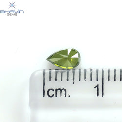 0.33 CT Pear Shape Natural Diamond Green Color SI2 Clarity (5.82 MM)