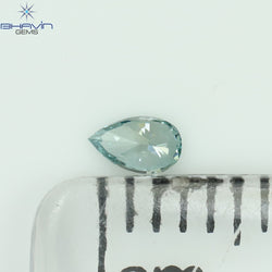 0.23 CT ペアシェイプ ナチュラル ダイヤモンド グリーン カラー I2 クラリティ (6.27 MM)