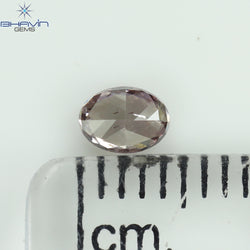 GIA Certified 0.26 CT Oval Shape Natural Diamond Brown Pink Color I2 Clarity (4.42 MM)