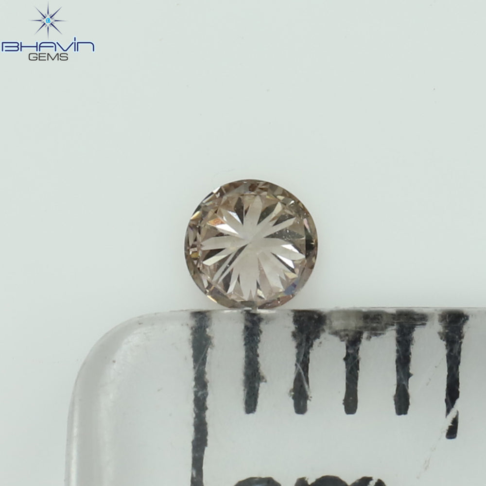 0.06 CT Round Shape Natural Diamond Pink Color VS2 Clarity (2.63 MM)