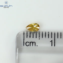 0.17 CT Pear Shape Natural Diamond Orange Color VS1 Clarity (4.52 MM)