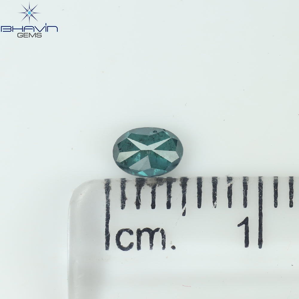 0.51 CT オーバル シェイプ ナチュラル ダイヤモンド グリーン カラー SI1 クラリティ (6.05 MM)