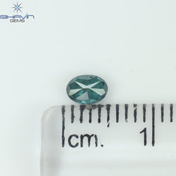 0.51 CT オーバル シェイプ ナチュラル ダイヤモンド グリーン カラー SI1 クラリティ (6.05 MM)
