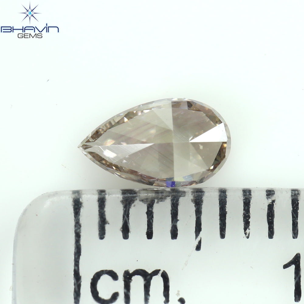 GIA Certified 0.40 CT Pear Diamond Pink Brown Color Natural Loose Diamond (6.36 MM)