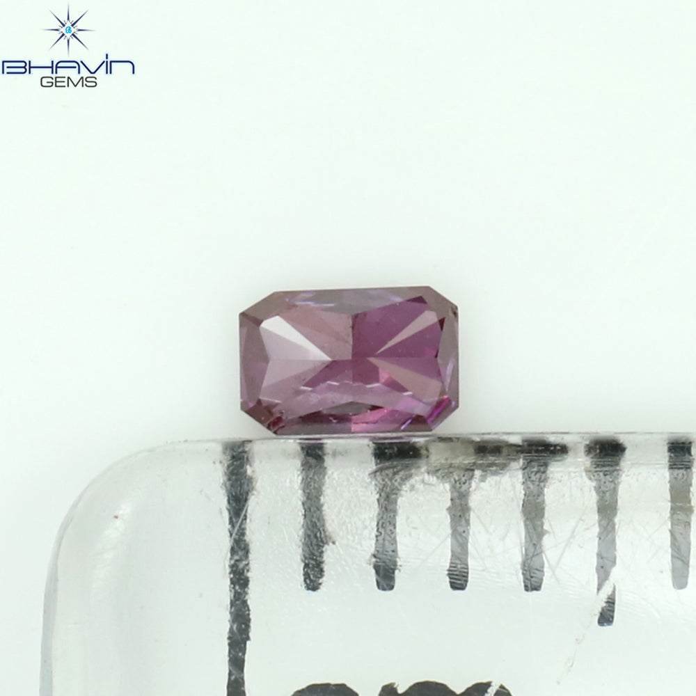 0.08 CT Radiant Diamond Pink Color Natural Diamond Clarity SI1 (2.97 MM)