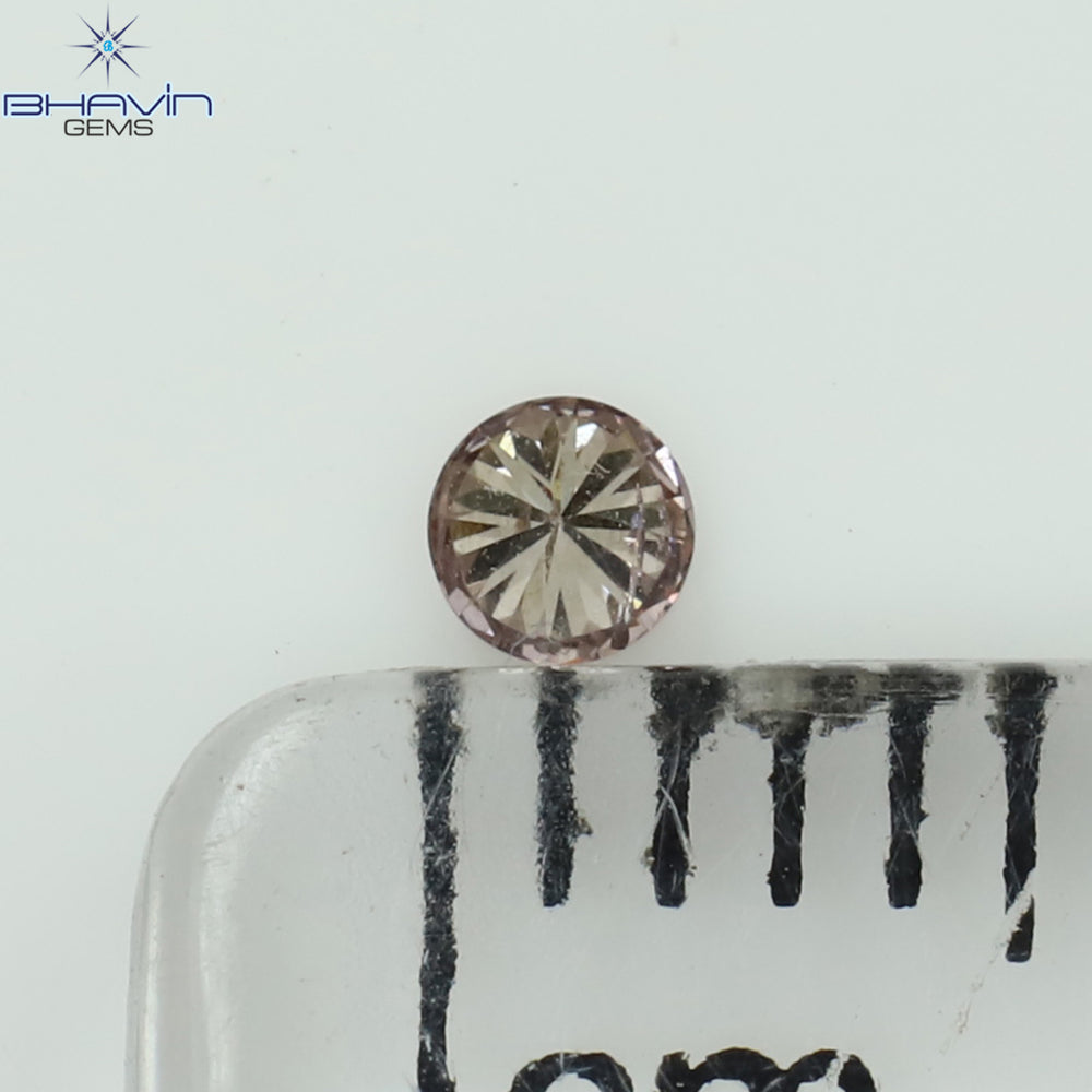 0.04 CT Round Shape Natural Diamond Pink Color SI2 Clarity (2.33 MM)