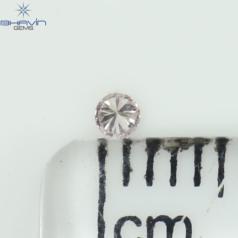 0.03 CT Round Shape Natural Diamond Pink (Argyle) Color SI1 Clarity (1.93 MM)