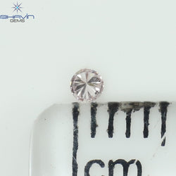 0.03 CT Round Shape Natural Diamond Pink (Argyle) Color SI1 Clarity (1.93 MM)