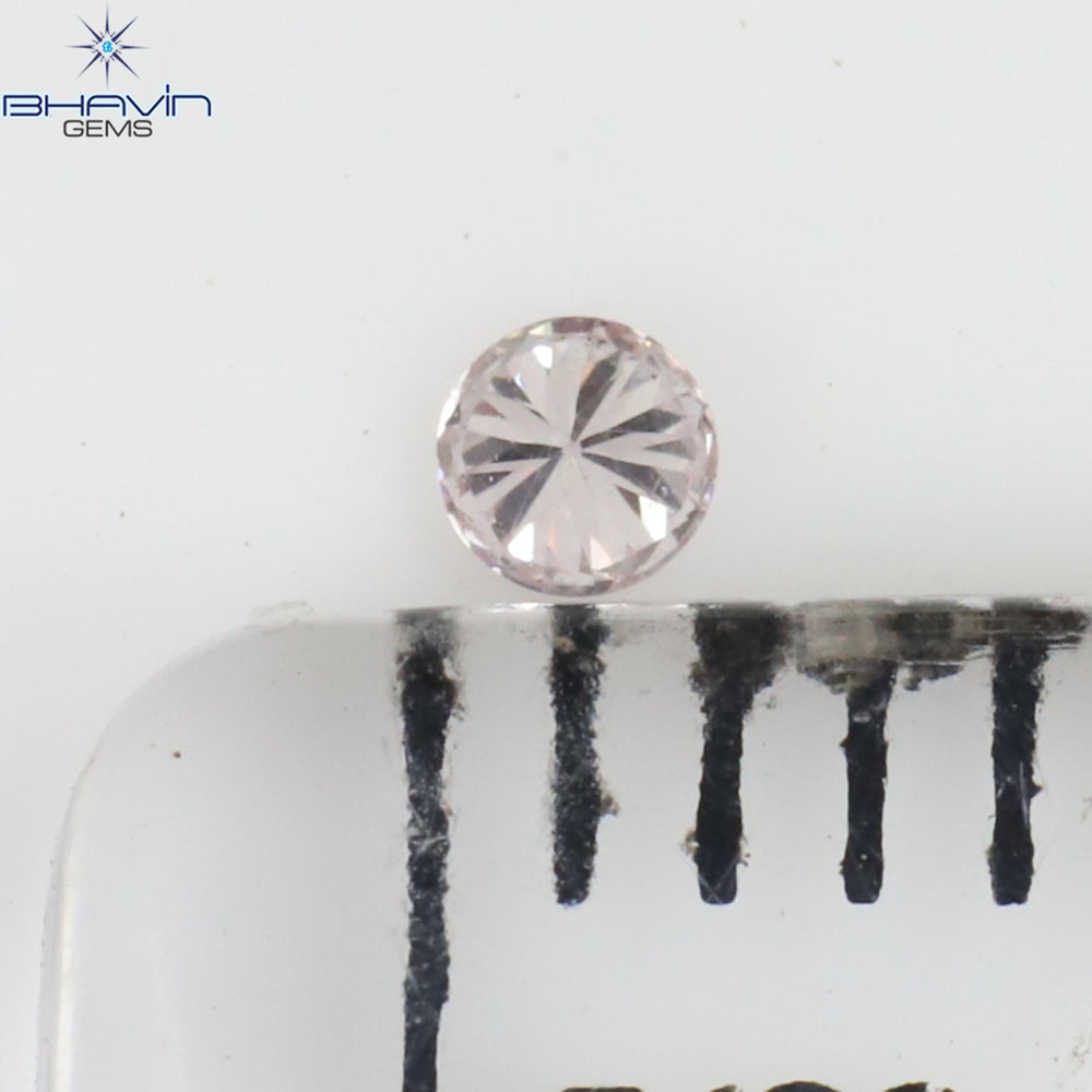 0.03 CT Round Shape Natural Diamond Pink Color SI1 Clarity (2.00 MM)