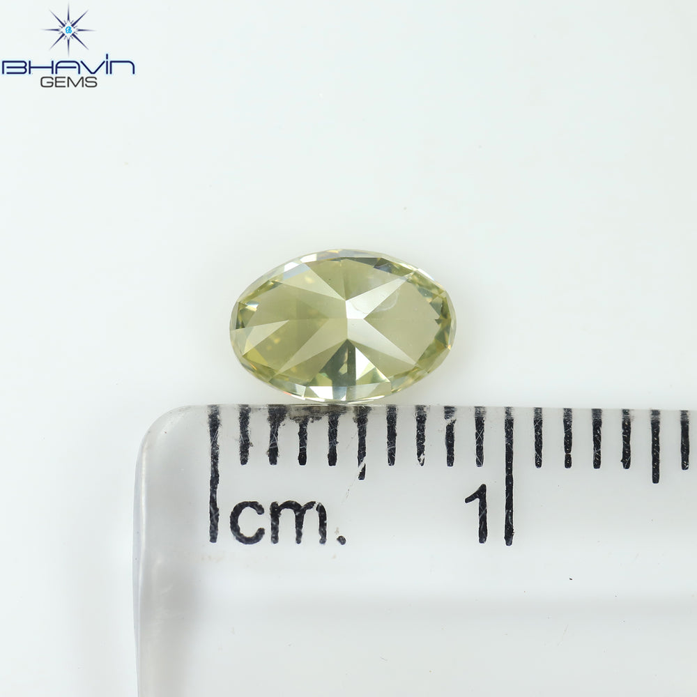 1.02 CT Oval Shape Natural Diamond Yellow Color VS2 Clarity (7.70 MM)