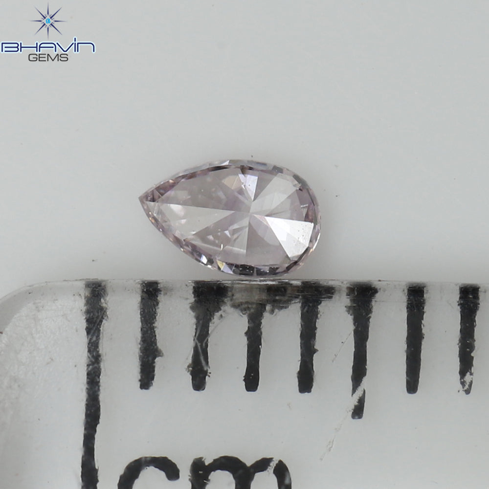 0.07 CT Pear Shape Natural Diamond Pink Color SI1 Clarity (3.50 MM)