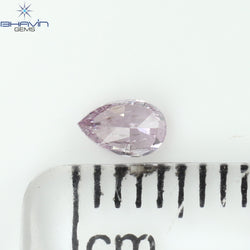 0.16 CT Pear Shape Natural Diamond Pink Color I2 Clarity (4.28 MM)