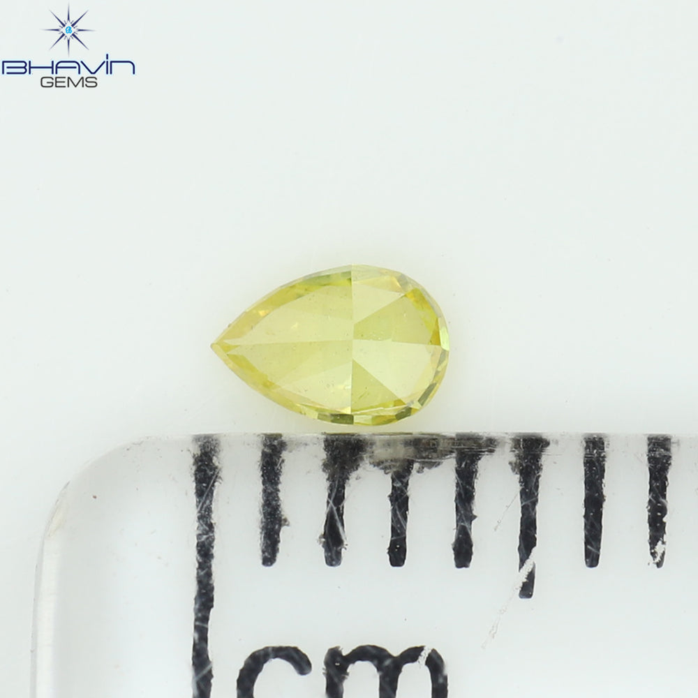 0.10 CT Pear Shape Natural Diamond Yellow Color VS2 Clarity (3.76 MM)
