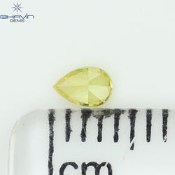0.10 CT Pear Shape Natural Diamond Yellow Color VS2 Clarity (3.76 MM)