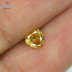 0.25 CT Heart Shape Natural Loose Diamond Orange Color SI2 Clarity (4.20 MM)