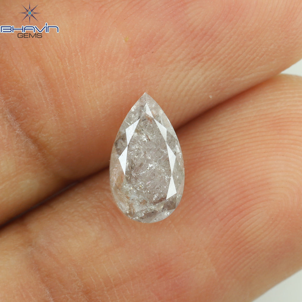 0.39 CT ペアシェイプ ナチュラル ルース ダイヤモンド ソルト アンド ペッパー カラー I3 クラリティ (5.27 MM)