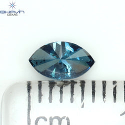 0.45 CT Marquise Shape Natural Diamond Blue Color I1 Clarity (6.30 MM)
