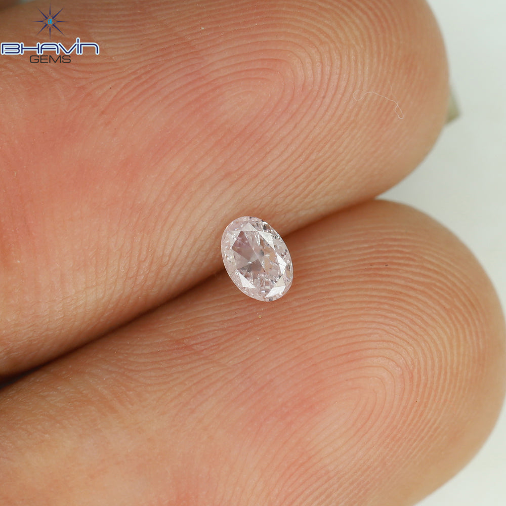 0.12 CT Oval Shape Natural Diamond Pink Color I1 Clarity (3.65 MM)
