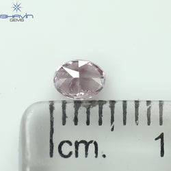 GIA Certified 0.27 CT Oval Shape Natural Diamond Purplish Pink Color I3 Clarity (4.34 MM)