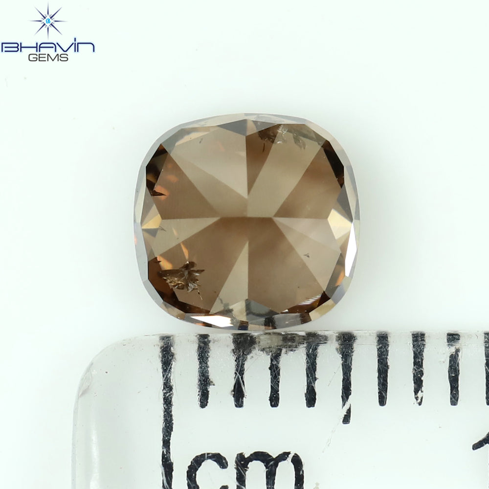 1.44 CT Cushion Shape Natural Diamond Brown Pink Color SI2 Clarity (6.33 MM)